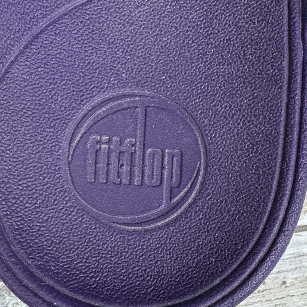 FitFlop Purple Women's Sandals with Floral Accent - Picture 2 of 7